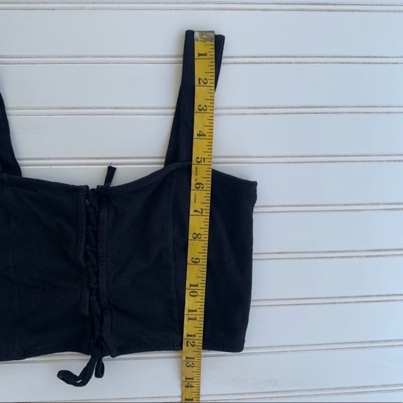Nollie Black Lace-Up Crop Top | Size Small - Picture 8 of 8